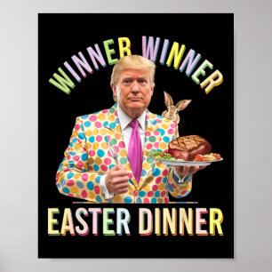 Poster Gagnant Gagnant Dîner de Pâques Président Trump He
