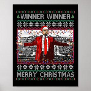 Poster Gagnant Joyeux Noël Funny Père Noël Trump 20