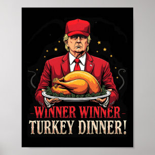Poster Gagnante Funny Gagnante Turquie Dîner Trump Pjs Me