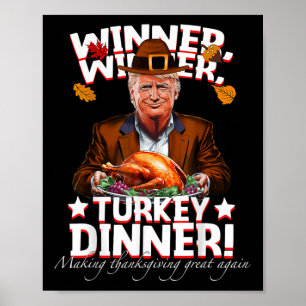 Poster Gagnante humoristique de Trump Dîner turc Thanksg
