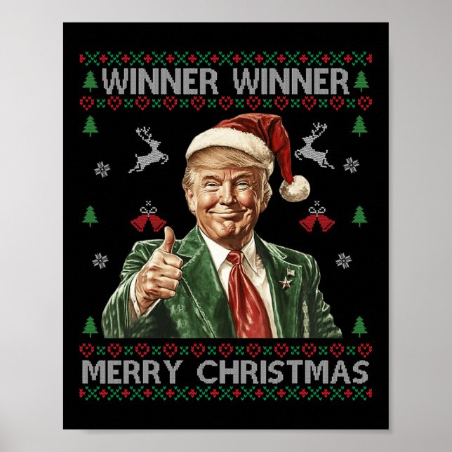 Poster Gagnante Joyeux Noël Trump Père Noël Ugly Swe (Devant)