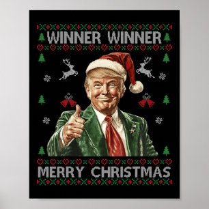 Poster Gagnante Joyeux Noël Trump Père Noël Ugly Swe