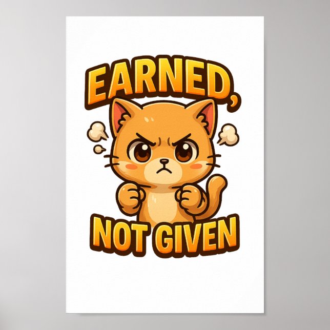 Poster Gagné non donné Chibi Cat PNG pour l'artisanat (Devant)