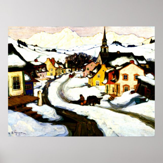 Poster Gagnon - Village dans les Laurentides (Devant)