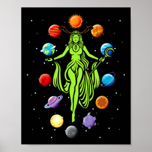 Poster Gaia Déesse grecque Mère Jour des terres Hippie Na