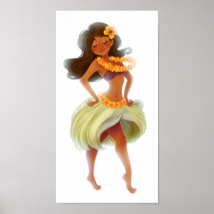 Poster gal hawaïen