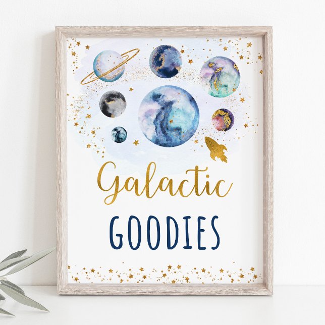 Poster Galactique Goodies Blue Gold Space Signal d'annive (Créateur téléchargé)