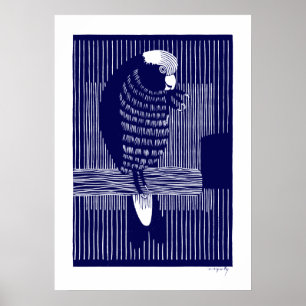 Poster Galah Cockatoos (Rosékaketoe) Coupe de bois Vinta