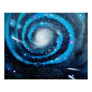 Poster Galaxie Bleue