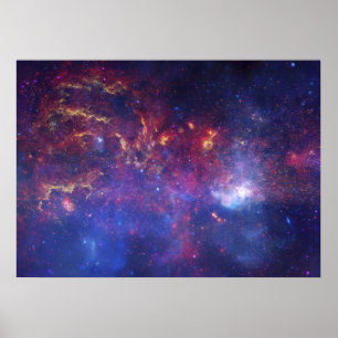 Poster Galaxie brillante dans l'espace