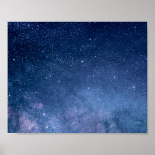 Poster Galaxie Colorée Ciel Nocturne Étoiles Brillantes
