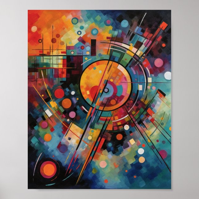 Poster Galaxie colorée Peinture Abstraite (Devant)
