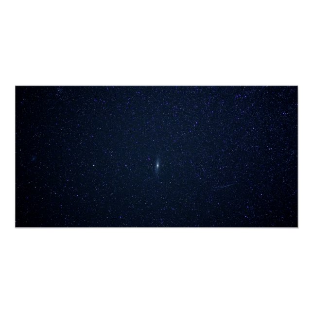 Poster Galaxie d'Andromède Nuit Étoilée Bleu Minuit (Devant)
