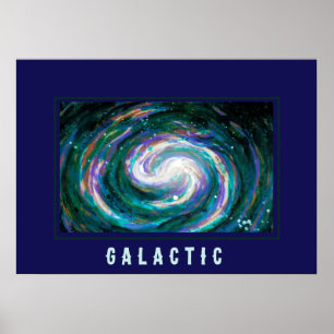 Poster Galaxie d'émeraude et de violet