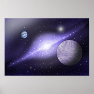 Poster Galaxie énorme. Harmonie de l'espace profond