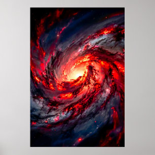 Poster Galaxie nébuleuse spatiale de charbon rouge apocal