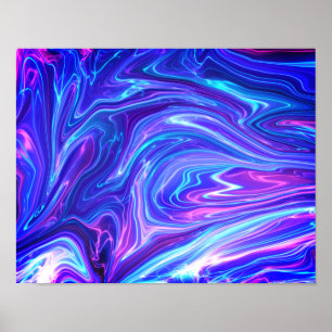 Poster Galaxie rose et bleu Abstrait