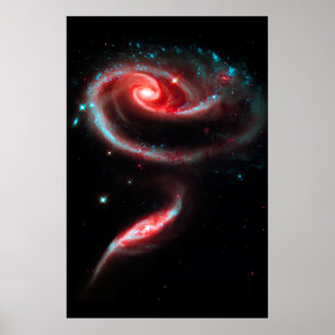 Poster Galaxie Rose Rouge