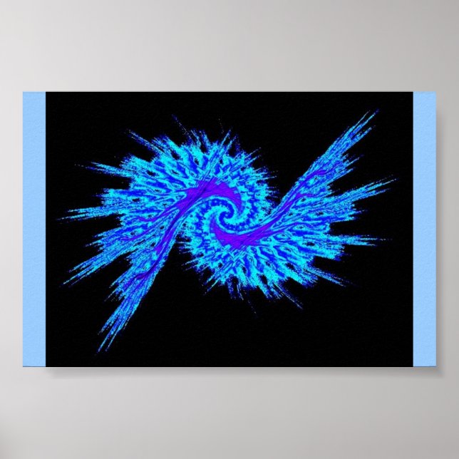 Poster Galaxie spirale bleue (Devant)