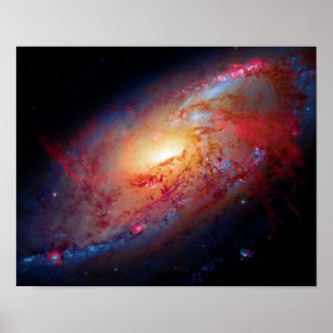 Poster Galaxie spirale Messier M106 Photo de l'espace ext