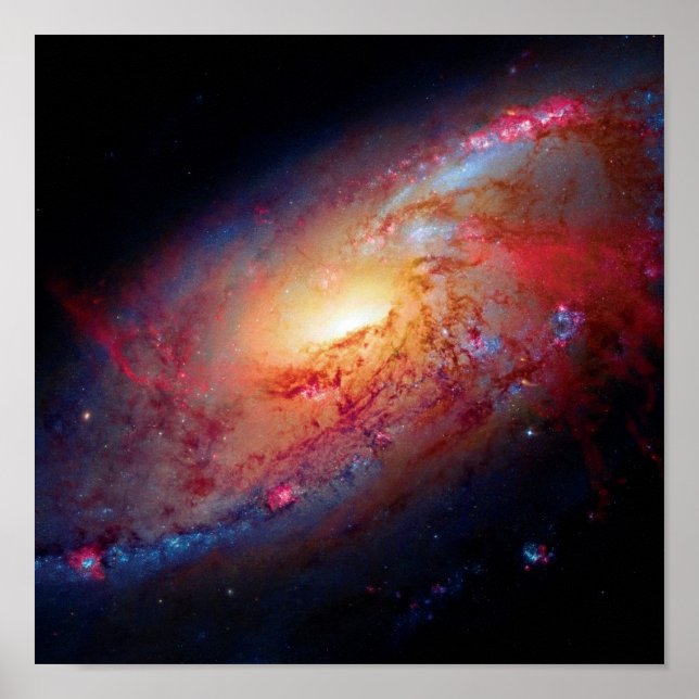 Poster Galaxie spirale Messier M106 Photo de l'espace ext (Devant)