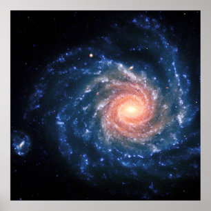 Poster Galaxie spirale NGC1232 et image spatiale Little T