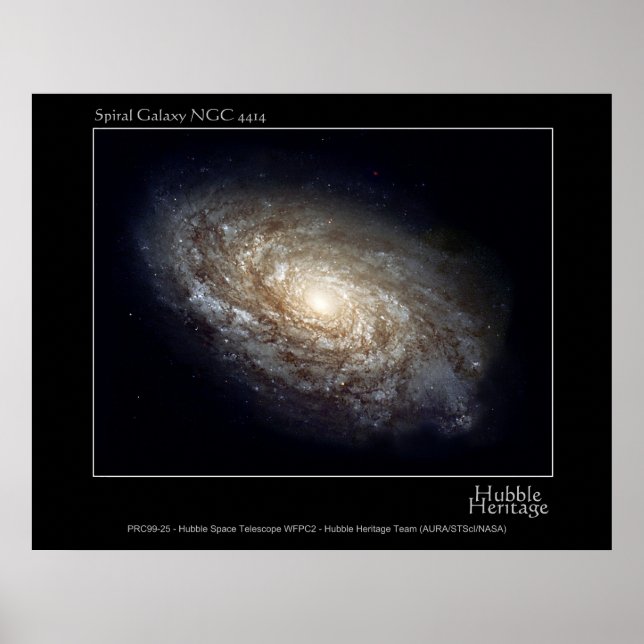 Poster Galaxie spirale NGC 4414 Télescope Hubble Photo (Devant)