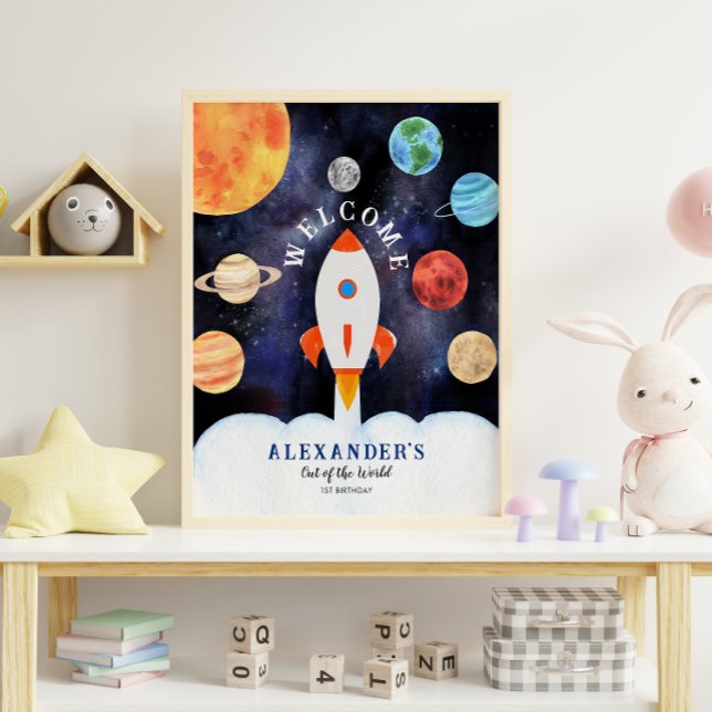 Poster Galaxy Planètes et étoiles Space Rocket Bienvenue (Créateur téléchargé)