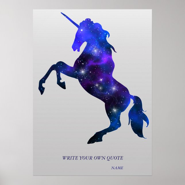 Poster Galaxy rose belle licorne brillant image (Devant)