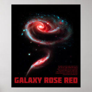 Poster Galaxy Rose Rouge