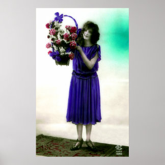 Poster Gale glamour de l'époque des années 1920 avec pani