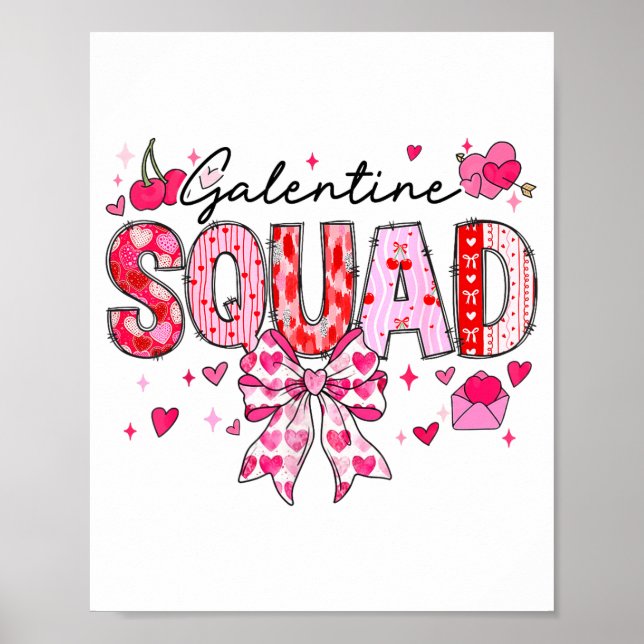 Poster Galentines Day Women Galentines Squad Funny Valent (Devant)