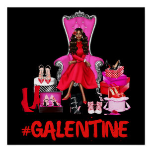 Poster Galentines Valentines Femmes Galentine Love