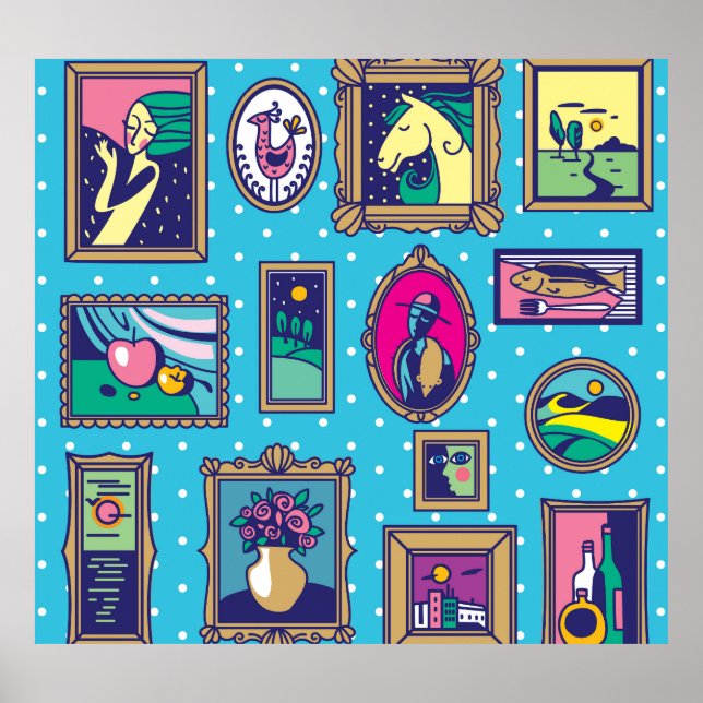 Poster Galerie murale : collection d'images diverses (Devant)