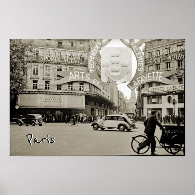Poster Galeries Lafayette Paris Haussmann 1940 Photograph (Devant)