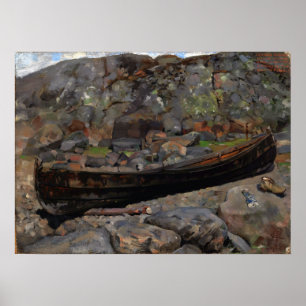 Poster Gallen-Kallela - Bateau Sur Une Rive Rocheuse