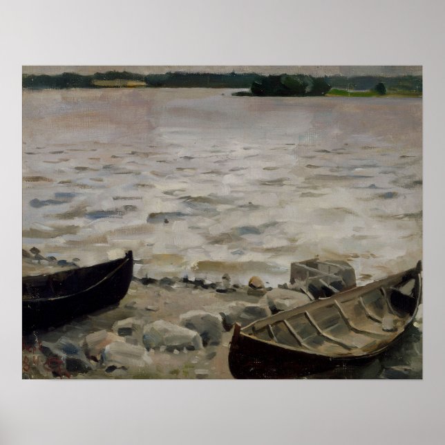 Poster Gallen-Kallela - Bateaux Sur La Rive (Devant)