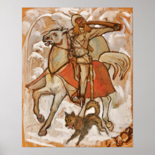 Poster Gallen-Kallela - Kullervo Rides To War Sketch