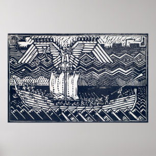 Poster Gallen-Kallela - Sampolava, Koru-Kalevala