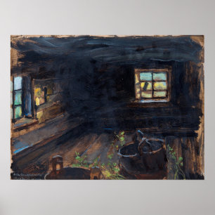Poster Gallen-Kallela - Sauna intérieur