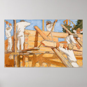 Poster Gallen-Kallela - Une Maison De Stout Logs 1924