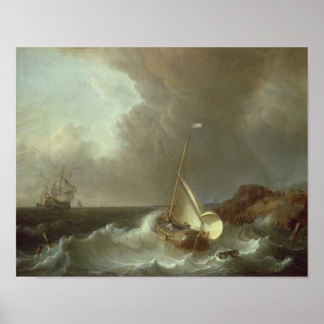 Poster Galleon dans les mers tempérées (Devant)