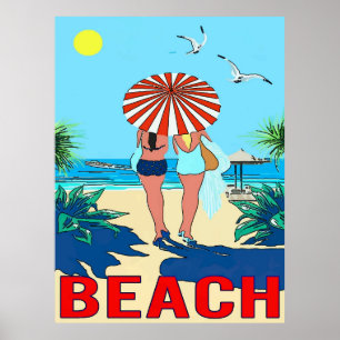 Poster Galles sur la plage