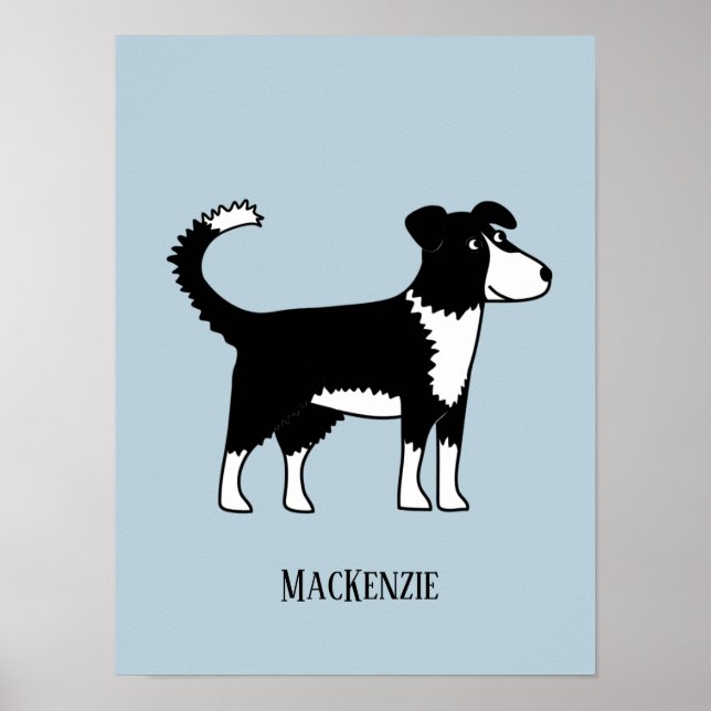 Poster Gallois Bordure Collie Mouton Chien Texte Personna (Devant)