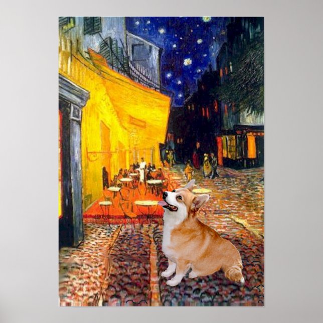 Poster Gallois Corgi 7b Pembroke - Terrace Café (Devant)