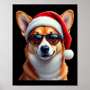 Poster Gallois Corgi Père Noël Sweat de Noël Noël Noël No