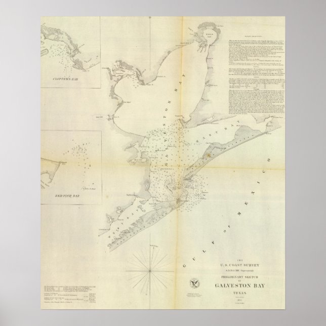 Poster Galveston Bay, Texas (Devant)