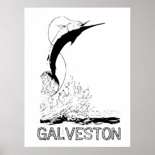 Poster Galveston, TX Pêche sportive