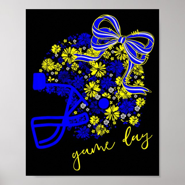 Poster Game Day Football Season Football Mama Girl Blue G (Devant)