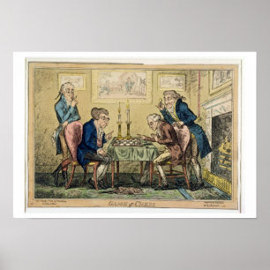 Poster Game of Chess, publié par H. Humphrey, Londres (c.